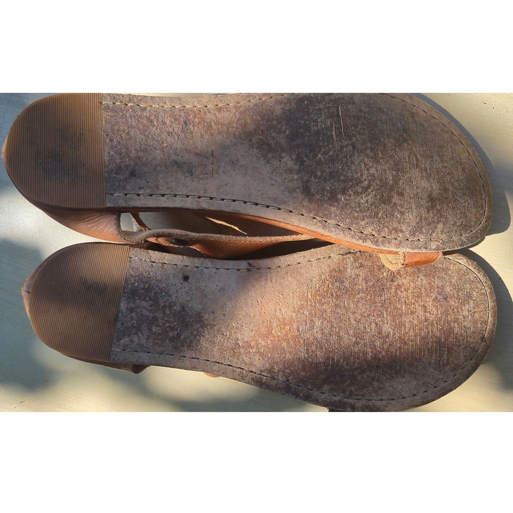 Bed Stu Genuine Leather Gladiator Sandals Brown Ankle Zip Flat Bohemian Shoes 10 - Picture 3 of 4